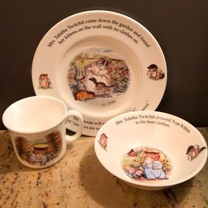Royal Doulton Beatrix Potter child’s dining set.
